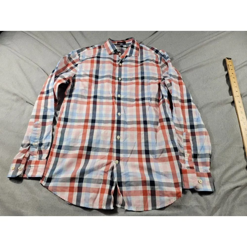 Banana‎ Republic Button Up Shirt Mens Medium Plaid Grant Fit L/S Supmia Cotton